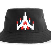 Retro 80's Computer Game Space Ship Sustainable Bucket Hat