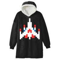 Retro 80's Computer Game Space Ship Hooded Wearable Blanket