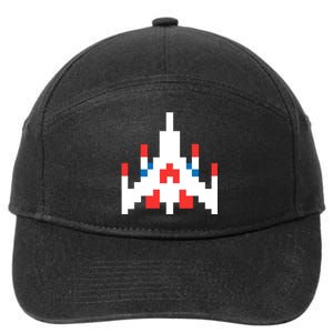 Retro 80's Computer Game Space Ship 7-Panel Snapback Hat