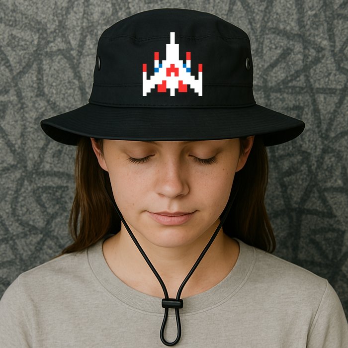 Retro 80's Computer Game Space Ship Bucket Hat