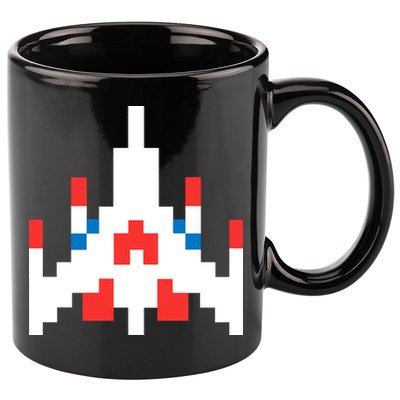 Retro 80's Computer Game Space Ship 11oz C Handle Ceramic Mug