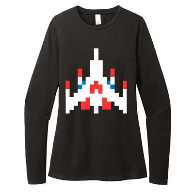 Retro 80's Computer Game Space Ship Womens CVC Long Sleeve Shirt