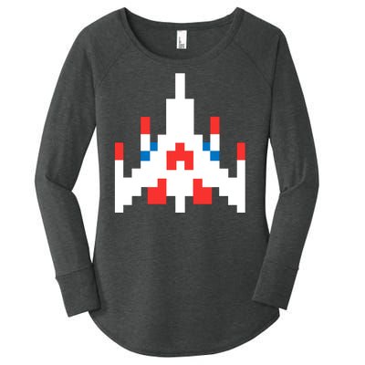 Retro 80's Computer Game Space Ship Women's Perfect Tri Tunic Long Sleeve Shirt