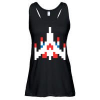 Retro 80's Computer Game Space Ship Ladies Essential Flowy Tank