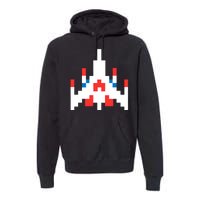 Retro 80's Computer Game Space Ship Premium Hoodie