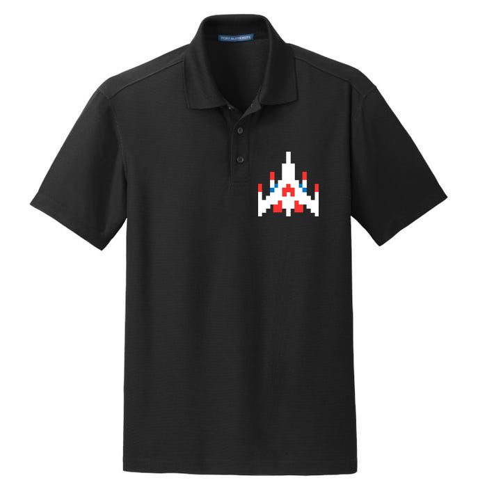 Retro 80's Computer Game Space Ship Dry Zone Grid Polo