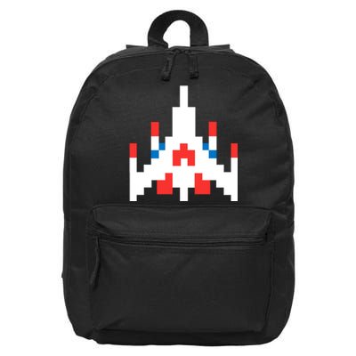 Retro 80's Computer Game Space Ship 16 in Basic Backpack