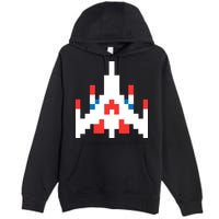 Retro 80's Computer Game Space Ship Premium Pullover Hoodie