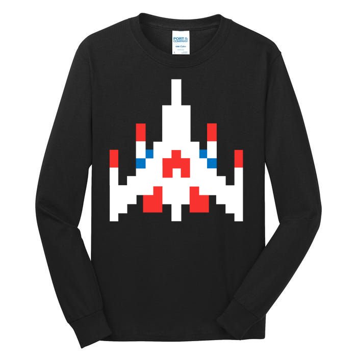 Retro 80's Computer Game Space Ship Tall Long Sleeve T-Shirt