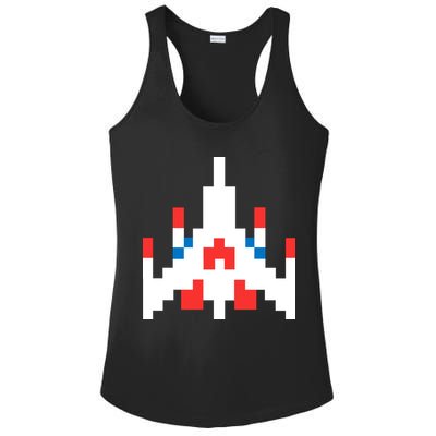 Retro 80's Computer Game Space Ship Ladies PosiCharge Competitor Racerback Tank