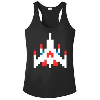 Retro 80's Computer Game Space Ship Ladies PosiCharge Competitor Racerback Tank