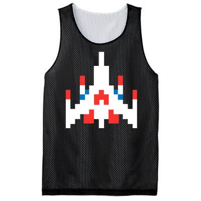 Retro 80's Computer Game Space Ship Mesh Reversible Basketball Jersey Tank