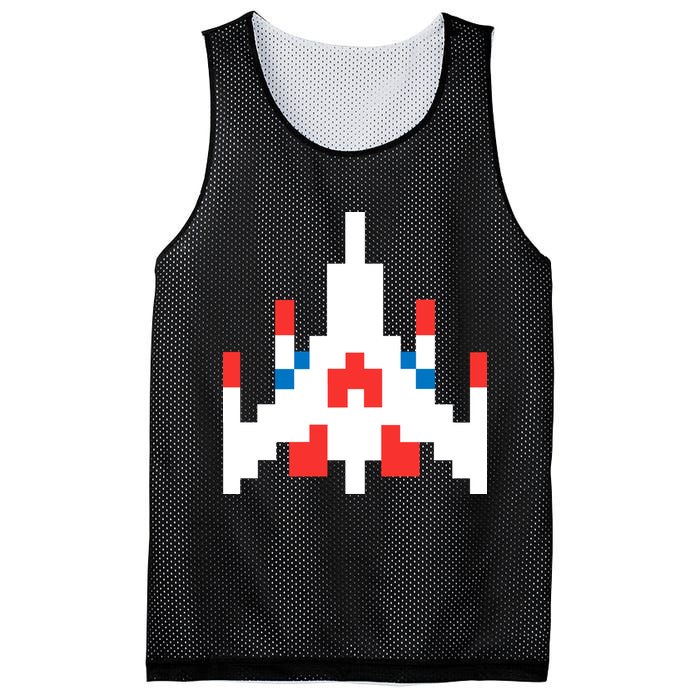 Retro 80's Computer Game Space Ship Mesh Reversible Basketball Jersey Tank
