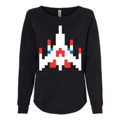 Retro 80's Computer Game Space Ship Womens California Wash Sweatshirt