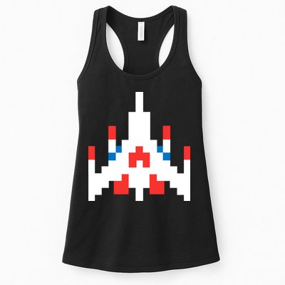 Retro 80's Computer Game Space Ship Womens Tank Top