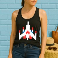 Retro 80's Computer Game Space Ship Womens Tank Top