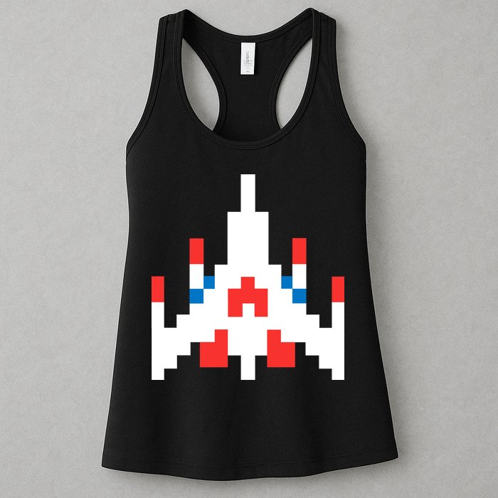 Retro 80's Computer Game Space Ship Womens Tank Top