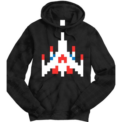 Retro 80's Computer Game Space Ship Tie Dye Hoodie