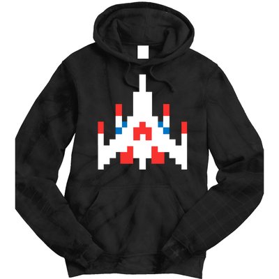 Retro 80's Computer Game Space Ship Tie Dye Hoodie