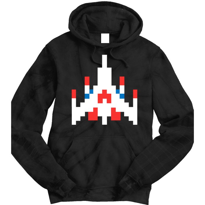 Retro 80's Computer Game Space Ship Tie Dye Hoodie