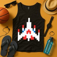 Retro 80's Computer Game Space Ship Tank Top
