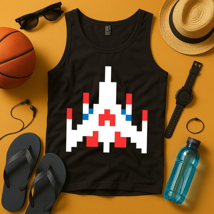 Retro 80's Computer Game Space Ship Tank Top
