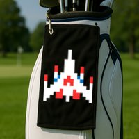 Retro 80's Computer Game Space Ship Golf Towel