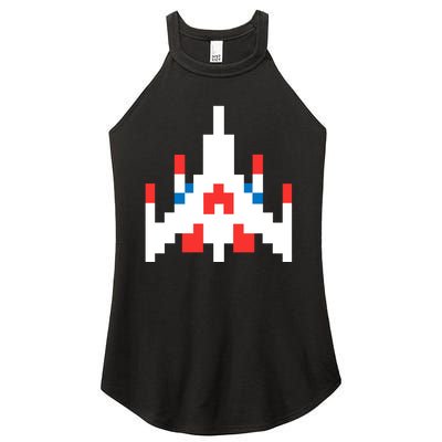 Retro 80's Computer Game Space Ship Women’s Perfect Tri Rocker Tank