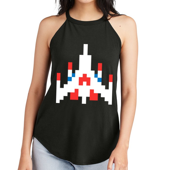 Retro 80's Computer Game Space Ship Women's Perfect Tri Rocker Tank