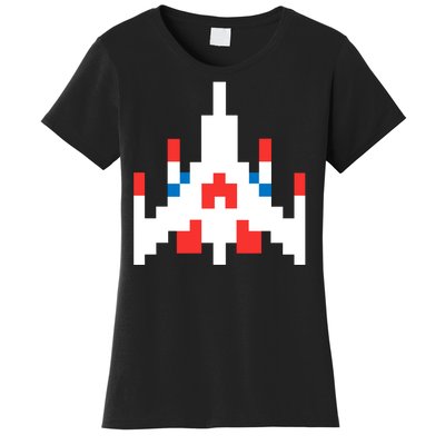 Retro 80's Computer Game Space Ship Women's T-Shirt