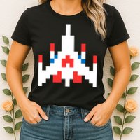 Retro 80's Computer Game Space Ship Womens T-Shirt