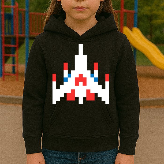 Retro 80's Computer Game Space Ship Kids Hoodie