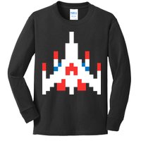 Retro 80's Computer Game Space Ship Kids Long Sleeve Shirt