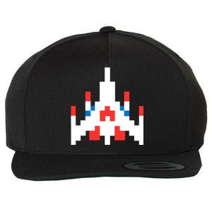 Retro 80's Computer Game Space Ship Wool Snapback Cap