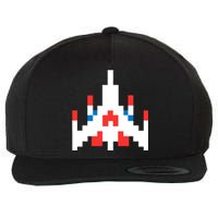 Retro 80's Computer Game Space Ship Wool Snapback Cap