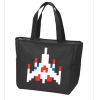 Retro 80's Computer Game Space Ship Zip Tote Bag