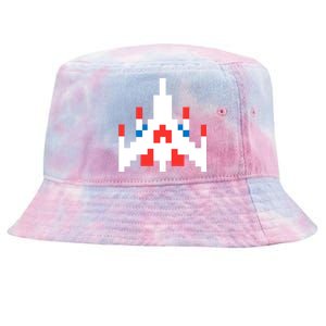 Retro 80's Computer Game Space Ship Tie-Dyed Bucket Hat