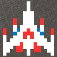 Retro 80's Computer Game Space Ship Cotton Canvas Backpack