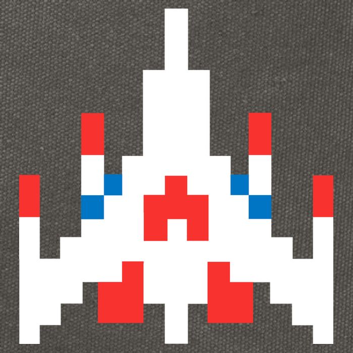 Retro 80's Computer Game Space Ship Cotton Canvas Backpack