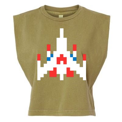 Retro 80's Computer Game Space Ship Garment-Dyed Women's Muscle Tee