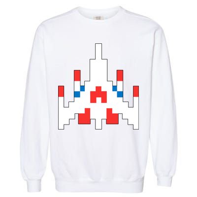 Retro 80's Computer Game Space Ship Garment-Dyed Sweatshirt