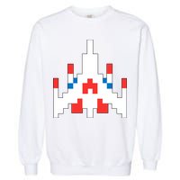 Retro 80's Computer Game Space Ship Garment-Dyed Sweatshirt