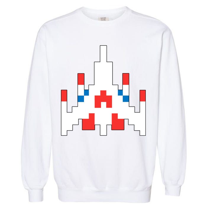 Retro 80's Computer Game Space Ship Garment-Dyed Sweatshirt
