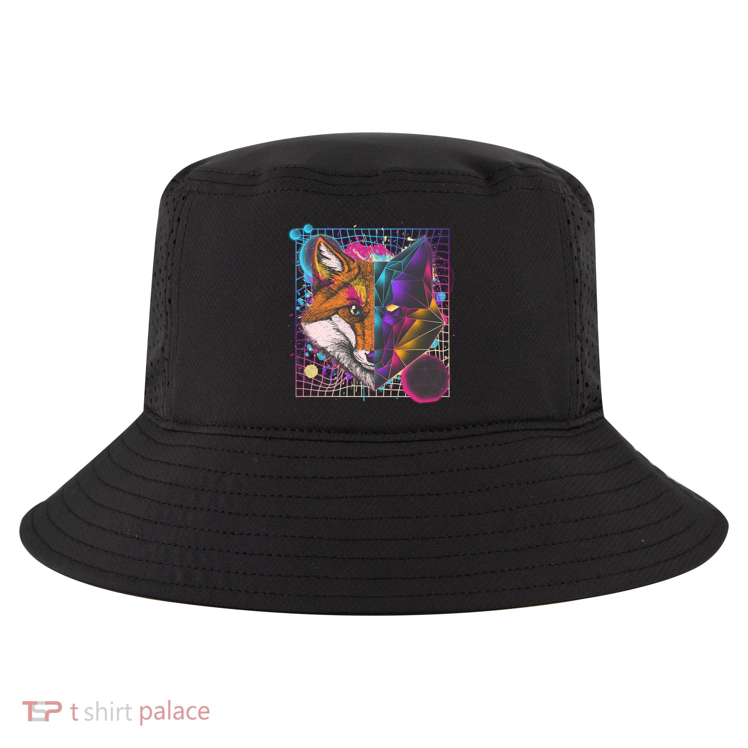 Retro 80's Digital Polygon Fox Cool Comfort Performance Bucket Hat