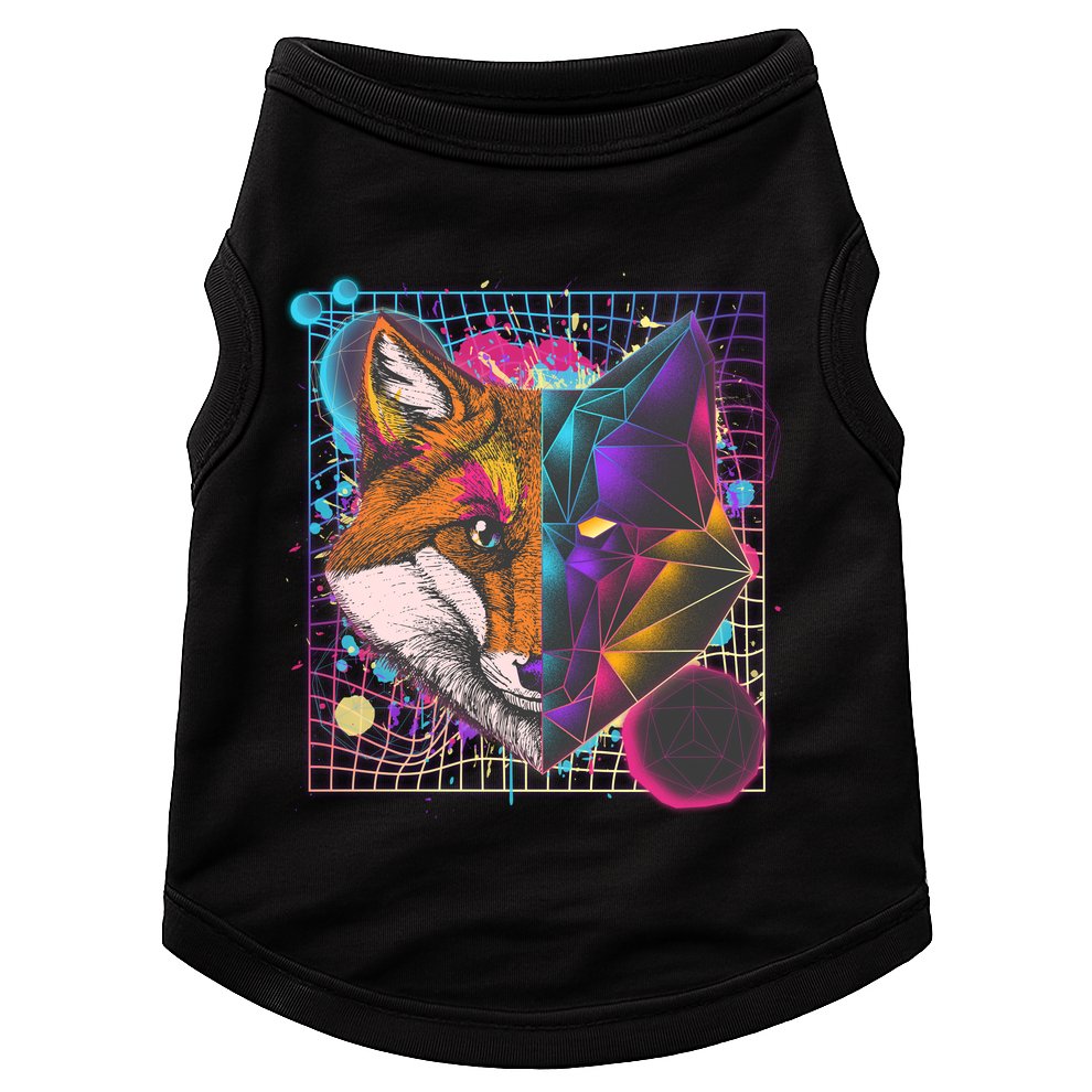 Retro 80's Digital Polygon Fox Doggie Tank