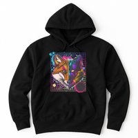 Retro 80's Digital Polygon Fox Hoodie