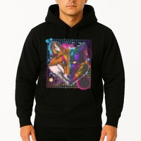 Retro 80's Digital Polygon Fox Hoodie
