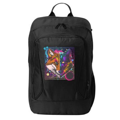 Retro 80's Digital Polygon Fox City Backpack