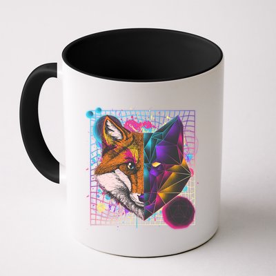 Retro 80's Digital Polygon Fox Mug