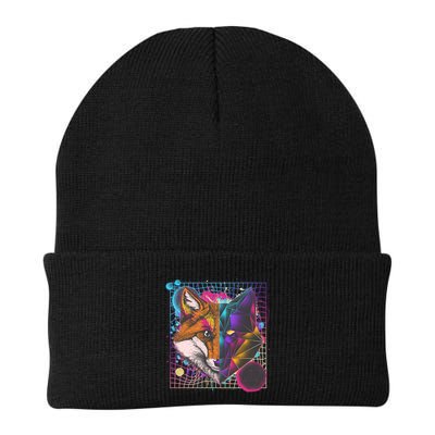 Retro 80's Digital Polygon Fox Beanie